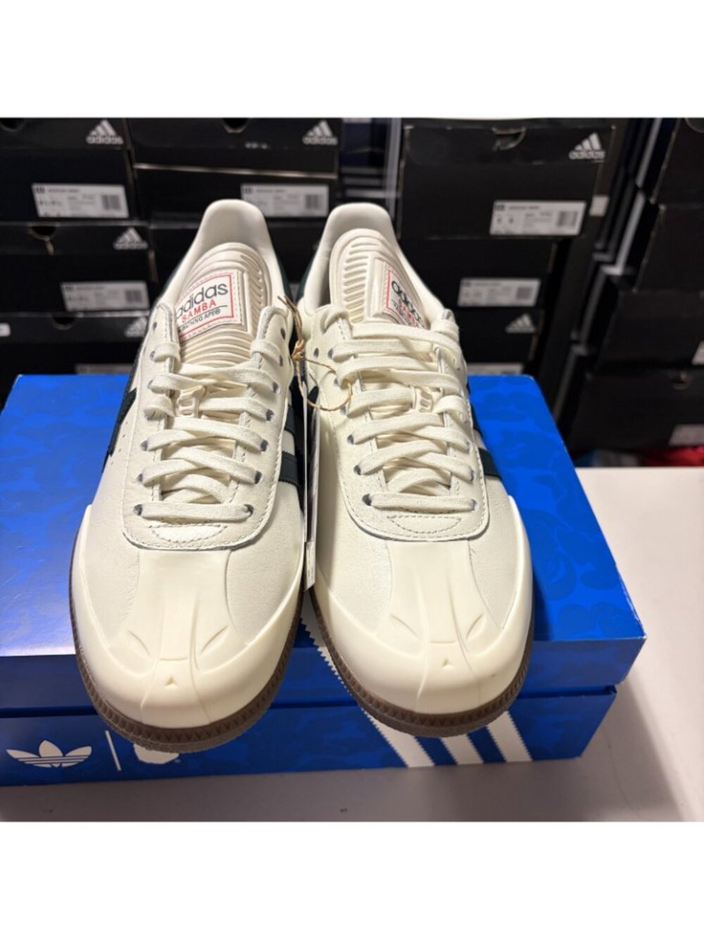 size 8.5 adidas Samba BAPE  World Cup Men's Leather Sneaker White Green Soccer - Picture 5 of 9